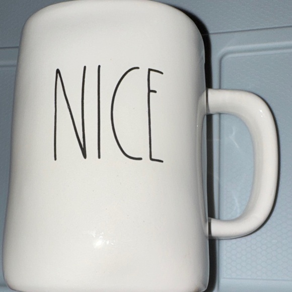 Rae Dunn Other - Rae Dunn White Ceramic Mug with 'NICE'